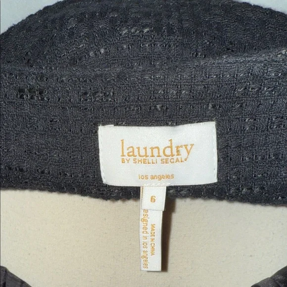 Laundry By Shelli Segal Black and White Blazer with Gold Buttons - Picture 2 of 6